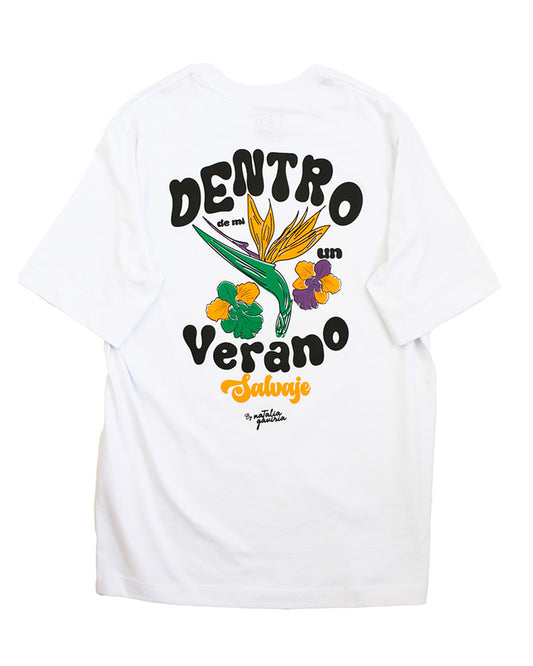 CAMISETA VERANO SALVAJE LARGA BLANCA