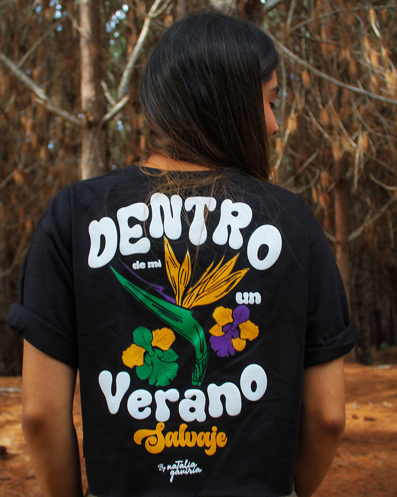 CAMISETA VERANO SALVAJE CORTA NEGRA