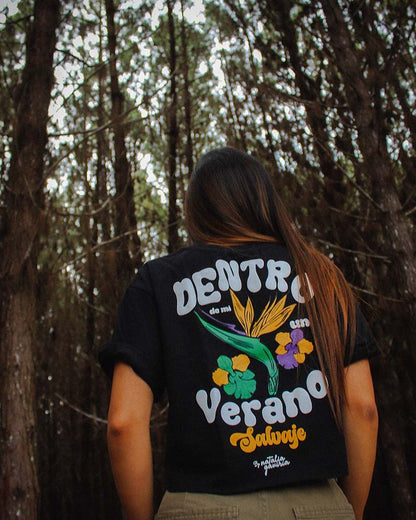 CAMISETA VERANO SALVAJE CORTA NEGRA