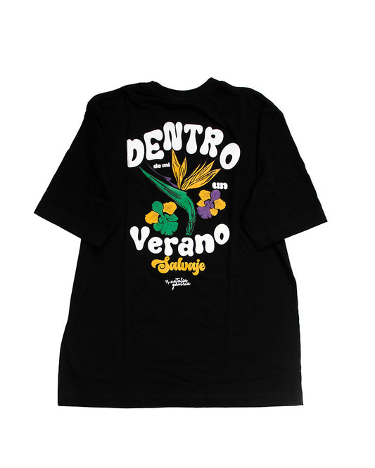 CAMISETA VERANO SALVAJE LARGA NEGRA